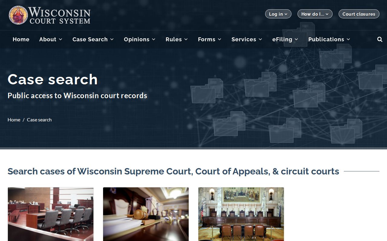 Chippewa County docket search gateway for Wisconsin cases
